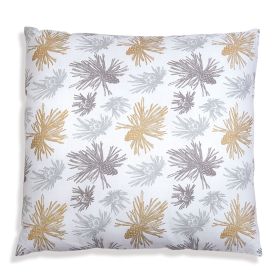 Gold and Silver Pine Bough Throw Pillow