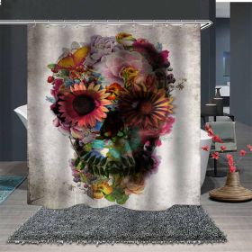 Skull Digital Print Shower Curtain (Option: 4color-180x180cm)