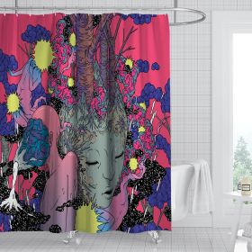 Digital Print-free Bathroom Curtain (Option: YLHTYY10-150gsm finished 590g)