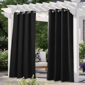 Solid Color Outdoor Waterproof And Sun Protection UV Protection High Precision Black Silk Shading Curtain (Option: Black-132 × 213cm)