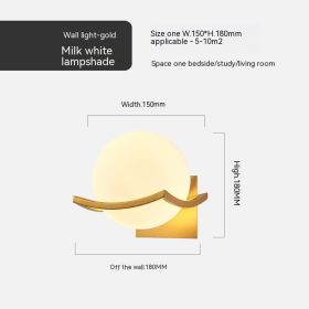 Simple Bedroom Bedside European Wall Lamp (Option: Golden Milky White Cover-12W Warm Light)