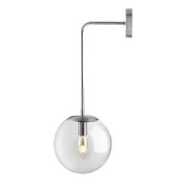 Nordic Glass Wall Lamp Living Room Bedroom Bedside Corridor Aisle (Option: Silver Excluding Light Source-200mm Smoky Gray Glass)